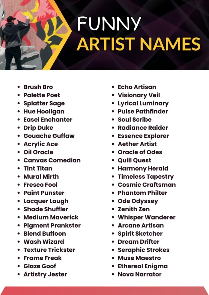 Funny Artist Names infographic