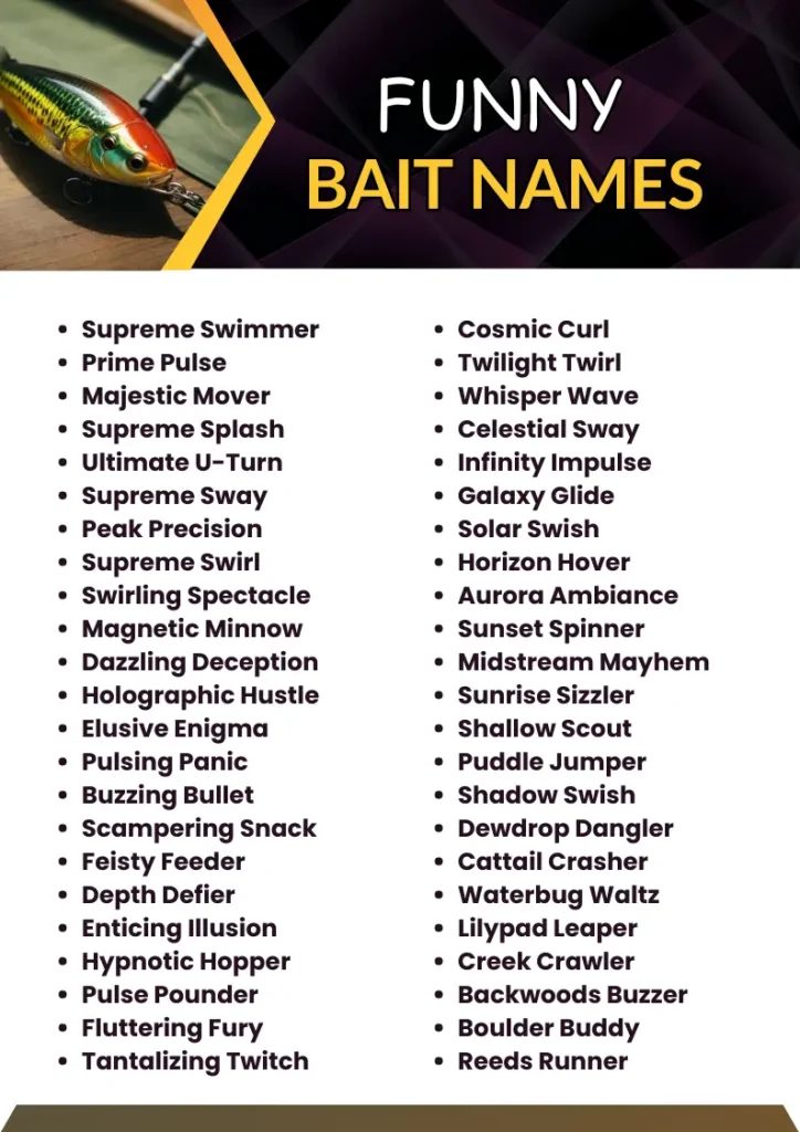 Funny Bait Names infographic