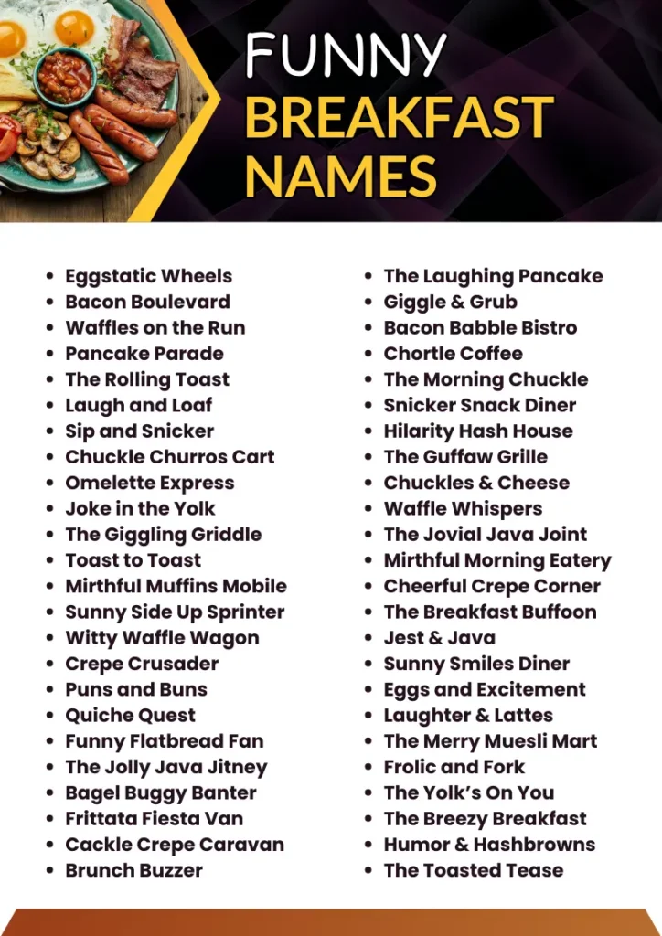 Funny Breakfast Names infographic