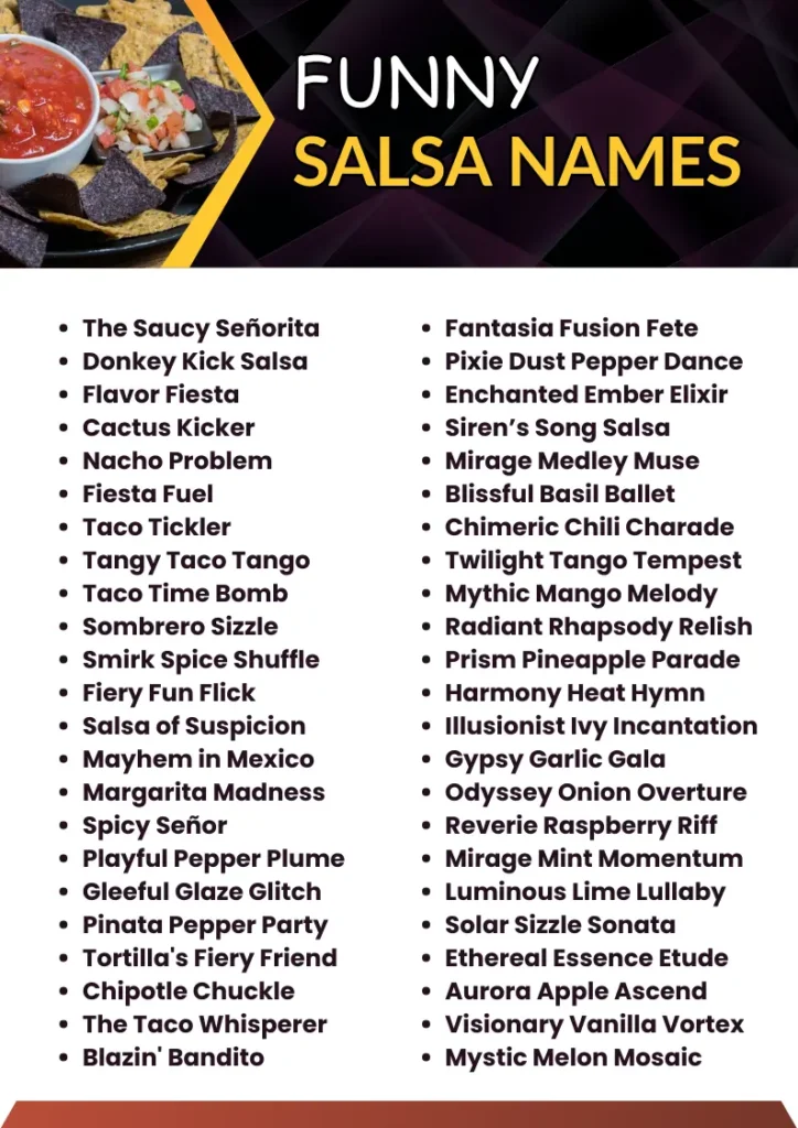 Funny Salsa Names infographic