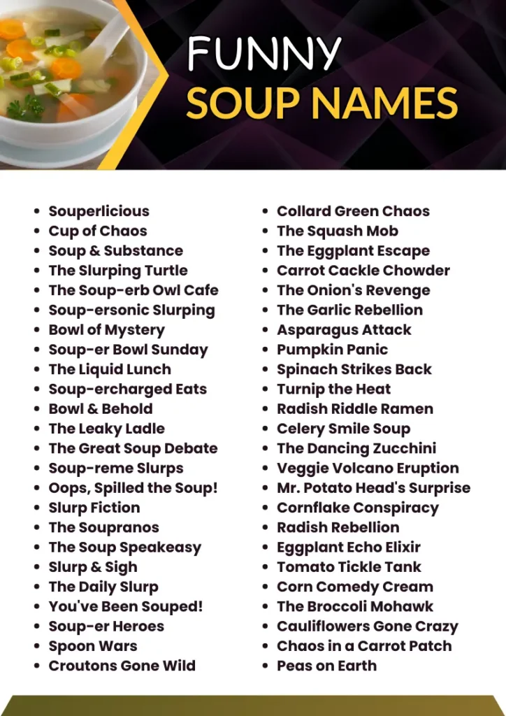 319+ Funny Soup Names + AI Generator