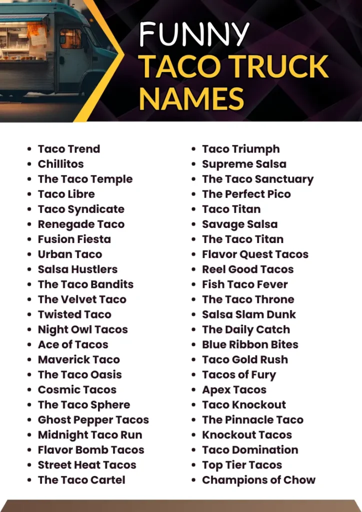 371 Funny Taco Truck Names Clever Ideas 