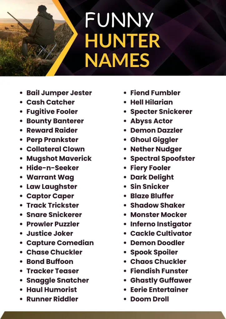 Funny Hunter Names  infographic