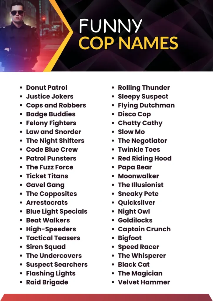 271+ Funny Cop Name Ideas (and Generate Your Own!)